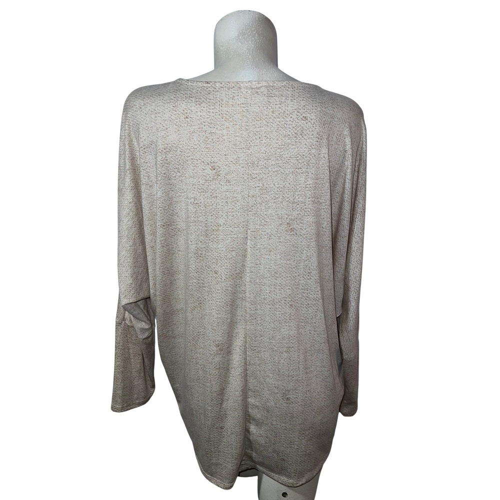 LuLaRoe Women's Sz XL Long Sleeve Boat Neck Tunic Top Heathered Speckled Beige - Picture 5 of 8